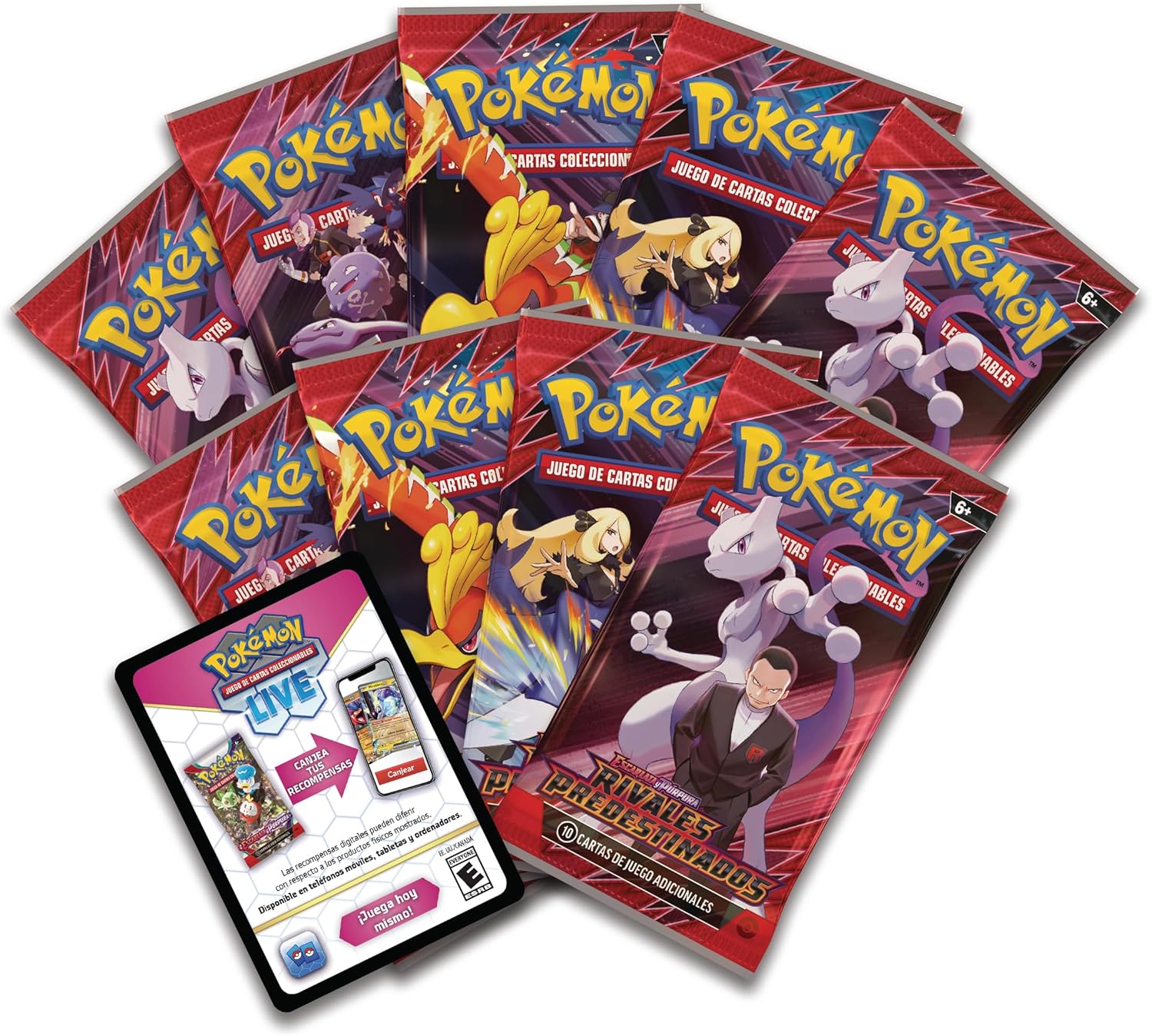 Pokémon: Caja de Entrenador Élite de Escarlata y Púrpura-Rivales Predestinados de JCC Pokémon (1 Carta de promoción con ilustración expandida, 9 Sobres de Mejora y Accesorios prémium)