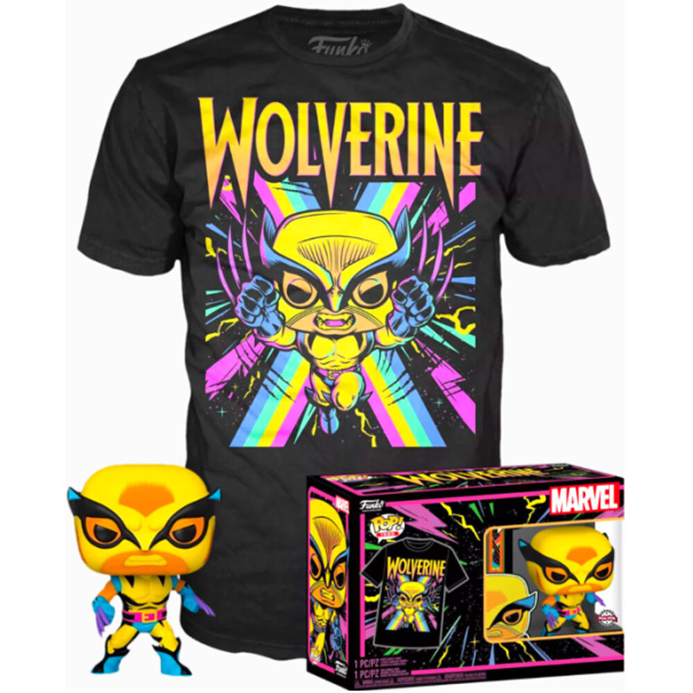 Set figura POP & Tee Marvel Wolverine Black Light_1