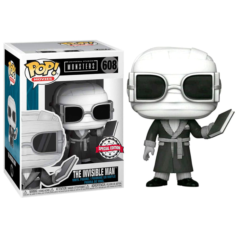 Figura POP Universal Monsters Invisible Man Black and White Exclusive_1