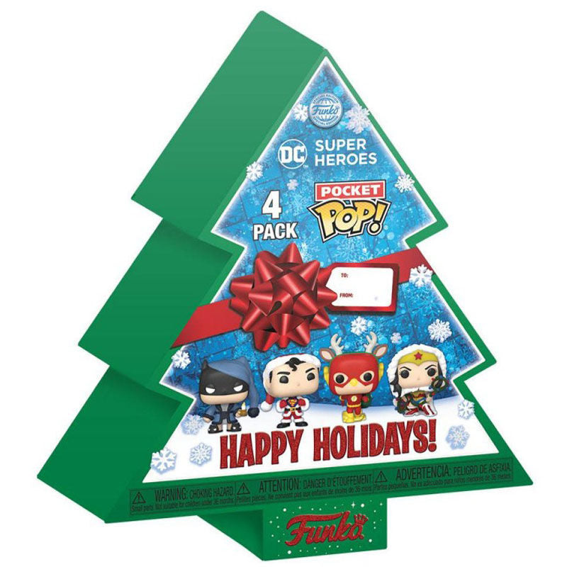 Arbol Navidad con 4 figuras Pocket POP DC Comics Tree Holiday Exclusive_1