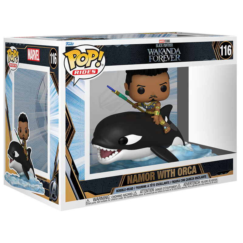 Figura POP Marvel Black Panther Wakanda Forever Namor with Orca_1