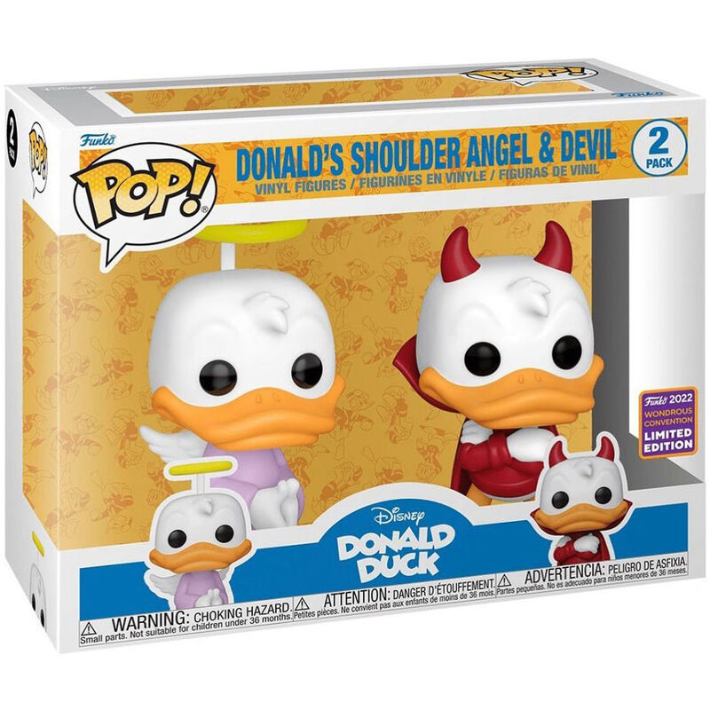Blister 2 Figuras POP Disney Donald Duck - Donald Angel & Devil Exclusive_1