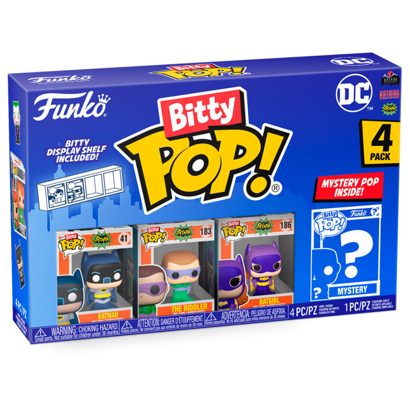 Blister 4 figuras Bitty POP DC Comics Batman Adam West_1