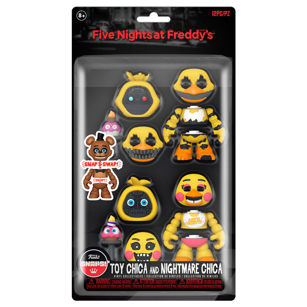 Blister 2 figuras Snaps! Five Nights at Freddys Toy Chica and Nightmare Chica_1