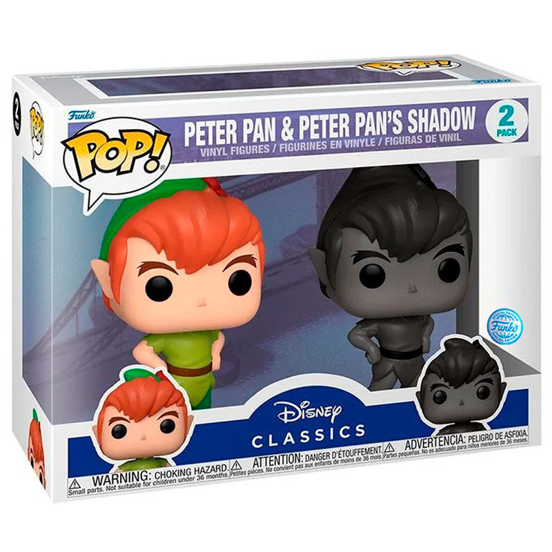 Blister 2 figuras POP Disney Peter Pan - Peter Pan & Peter Pans Shadow Exclusive_1