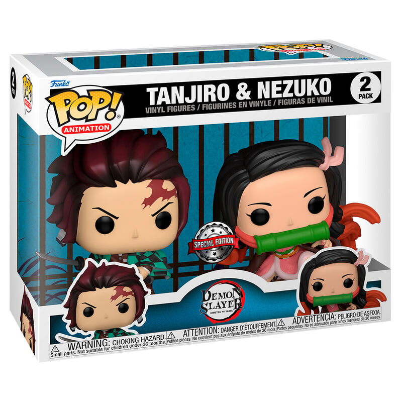 Blister 2 figuras POP Demon Slayer Kimetsu no Yaiba Tanjiro & Nezuko Exclusive_1