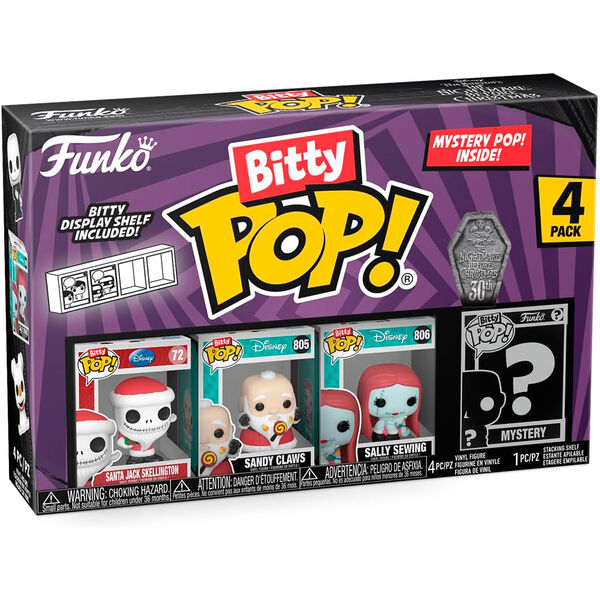 Blister 4 figuras Bitty POP Disney Pesadilla Antes de Navidad Santa Jack_1