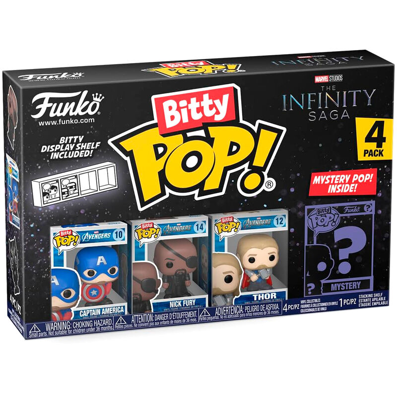 Blister 4 figuras Bitty POP Marvel The Infinity Saga Capitan America_1