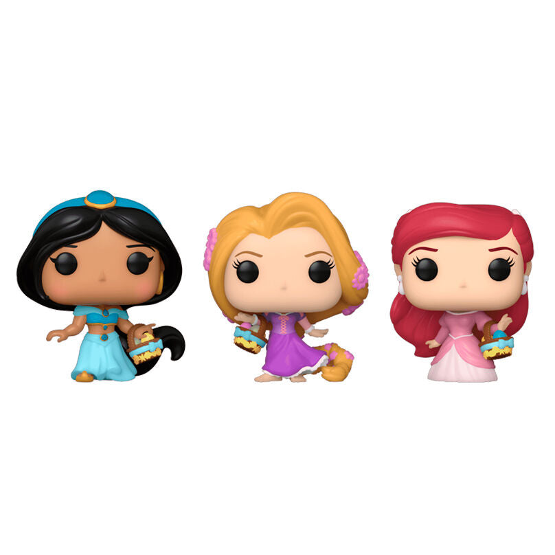 Blister 3 figuras Carrot Pocket POP Disney Princesas Rapunzel Ariel Jasmin Pascua_1