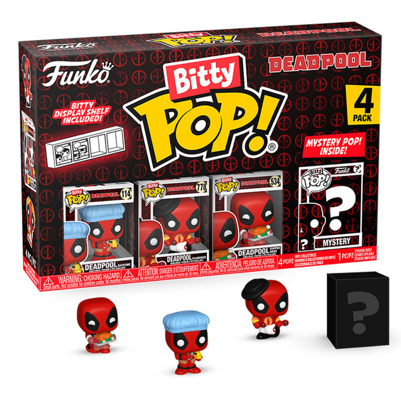 Blister 4 figuras Bitty POP Marvel Deadpool Bathtime_1