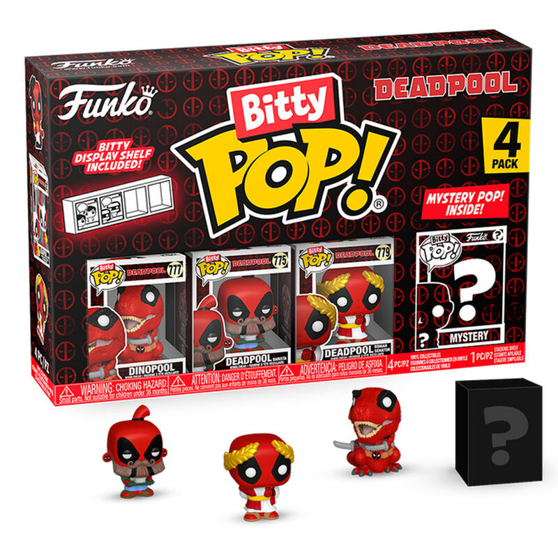Blister 4 figuras Bitty POP Marvel Deadpool Dinopool_1