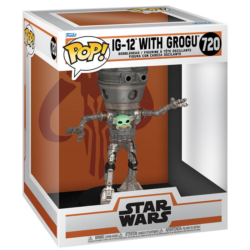 Figura POP Deluxe Star Wars The Mandalorian IG-12 with Grogu_1
