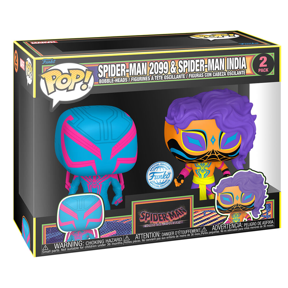 Blister 2 figuras POP Spider-Man - Spider-Man 2099 & Spider-Man India Exclusive_1