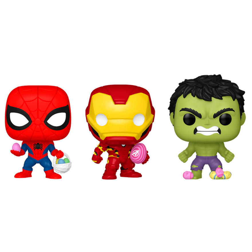Blister 3 figuras Pocket POP Marvel Spiderman Hulk Iron Man Pascua_1
