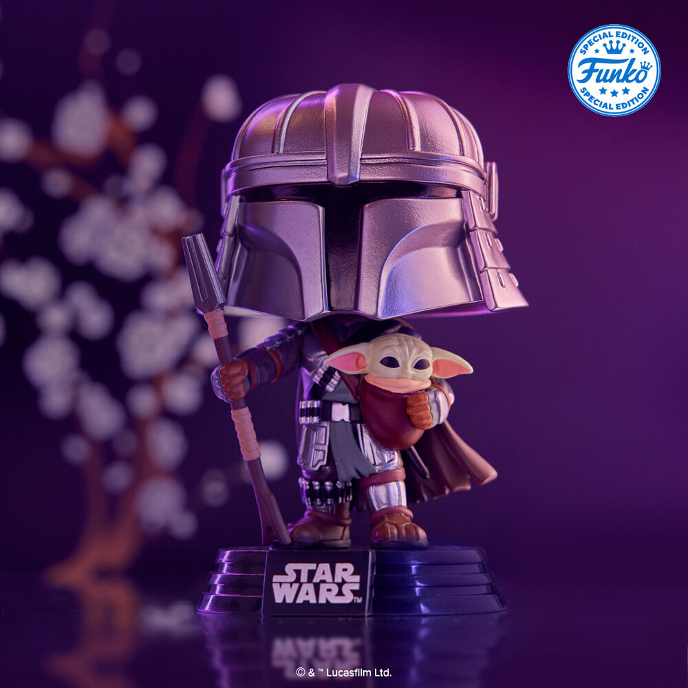 Figura POP Star Wars Impressions  Mandalorian with Grogu Exclusive
